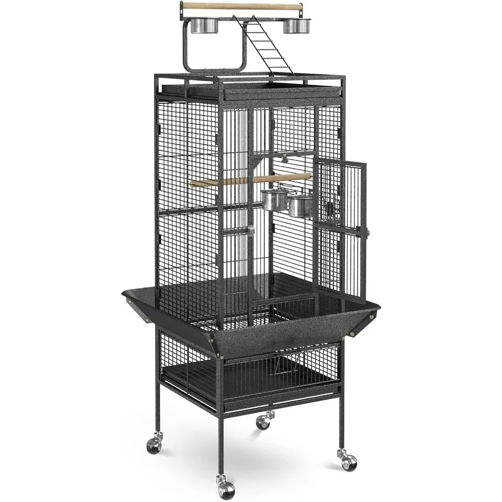 2in1 Bird Cage With Rolling Stand For Parrots