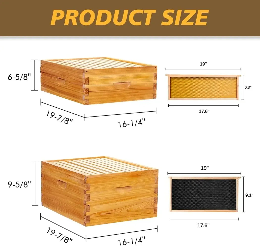 Langstroth 10 Frame Beehive Starter Kit Beeswax Dipped 2 Boxes