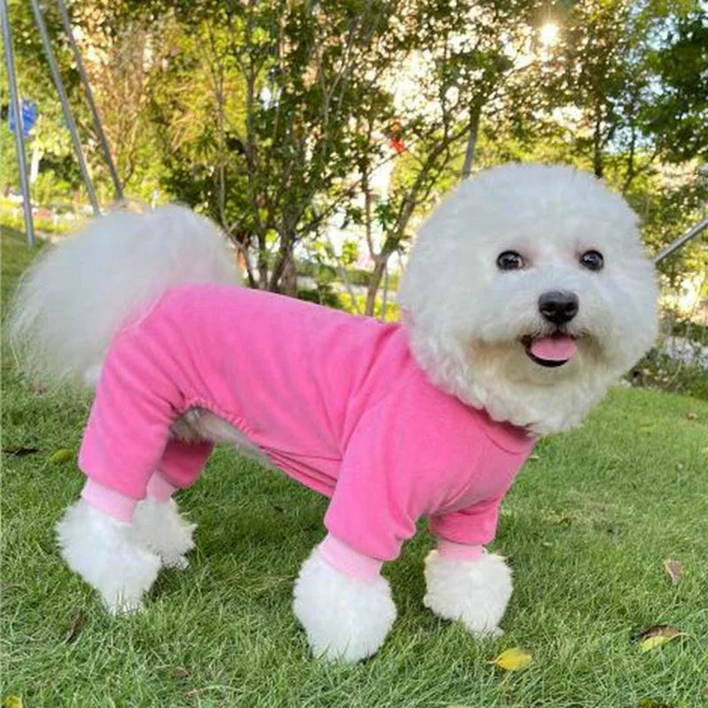 NONECN Winter Fleece Dog Pajamas Cozy Warm For Dogs