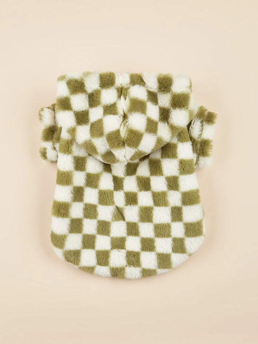 Dog Hoodie Sweatshirt Plaid Coat For Autumn Winter Pets