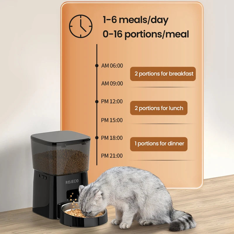 ROJECO Automatic Cat Feeder Smart Control