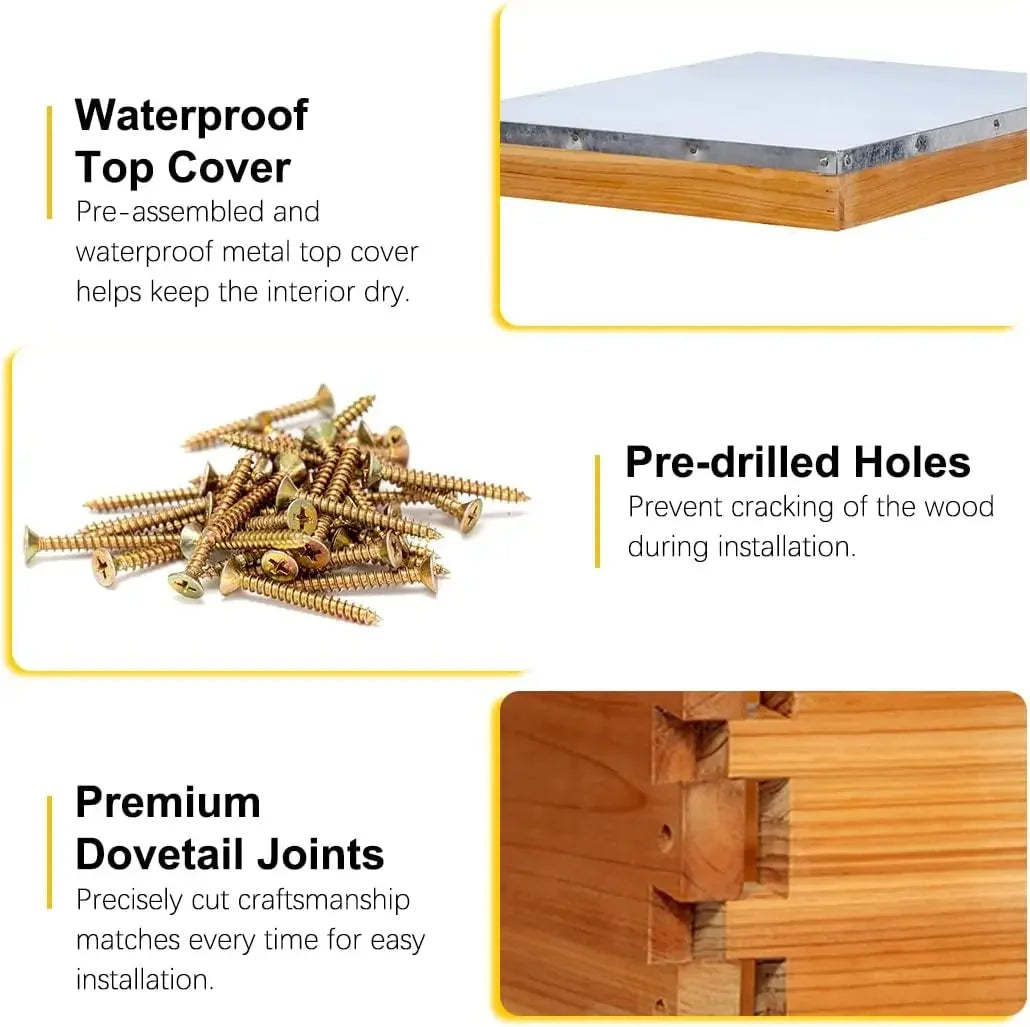 Langstroth 10 Frame Beehive Starter Kit Beeswax Dipped 2 Boxes