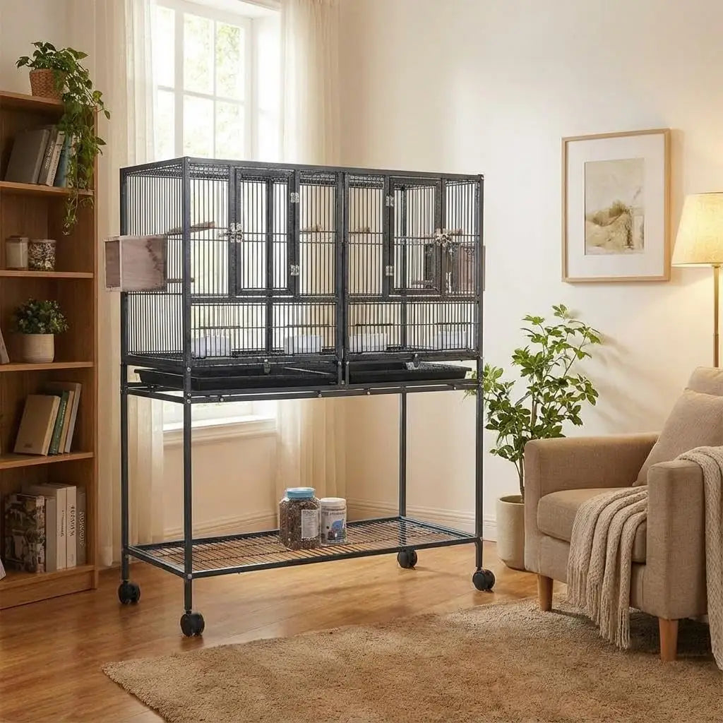 Acekool Breeding Flight Bird Cage With Detachable Rolling Stand