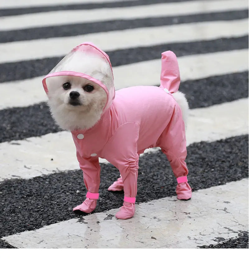 Waterproof Dog Raincoat Hooded Full Coverage Outdoor