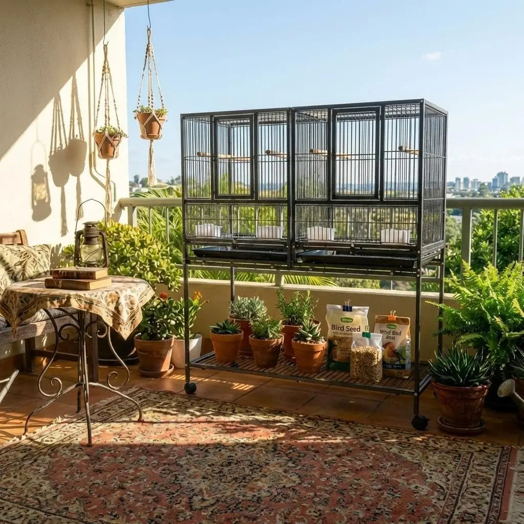 Acekool Breeding Flight Bird Cage With Detachable Rolling Stand