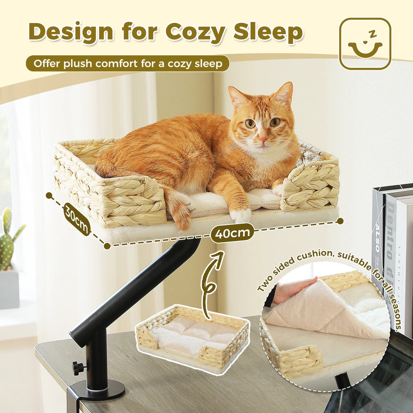 PAWZ Road Cat Desk Bed Rotatable Indoor Cat Hammock Stand