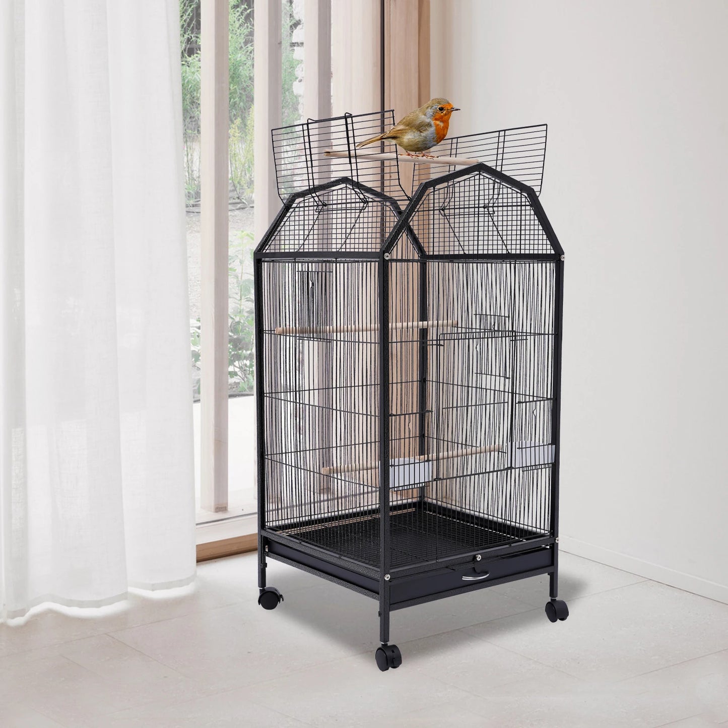 Iron Large Outdoor Bird Cage For Parrot Macaw Cockatoo Flight Cage