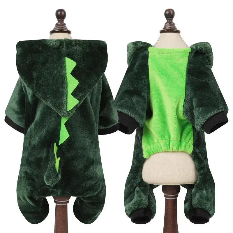 NONECN Cartoon Animal Dog Costume Fleece Pajama For Small Pets