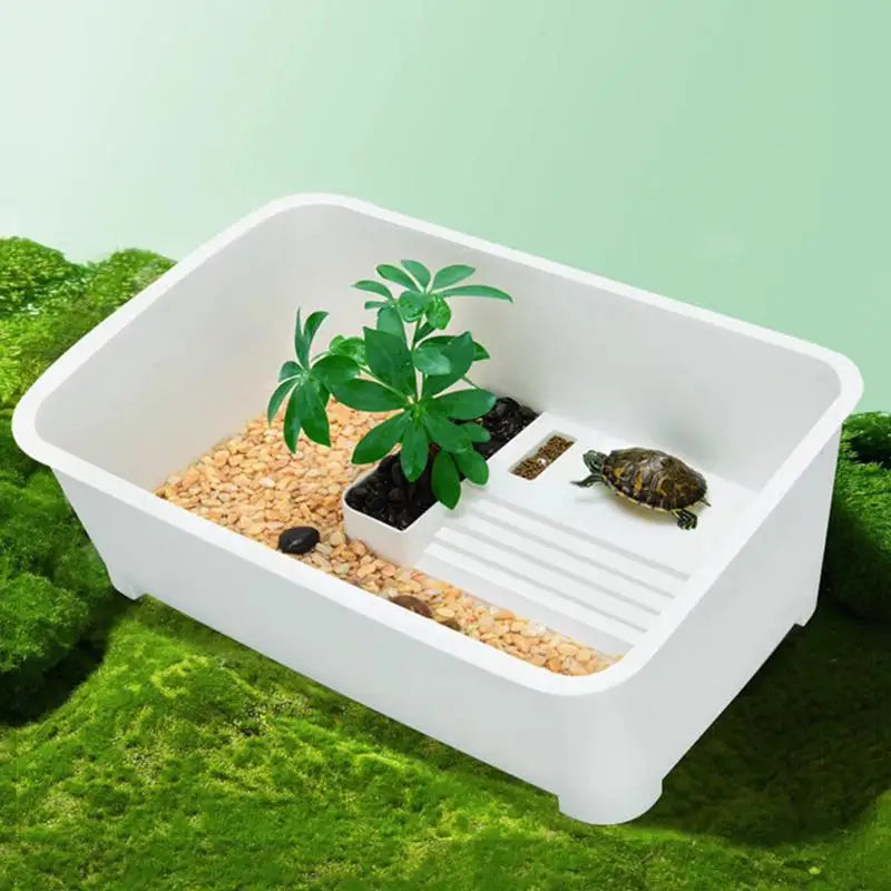 Liilaimic Turtle Aquarium Kit Deepened Starter Terrarium With Basking Platforms