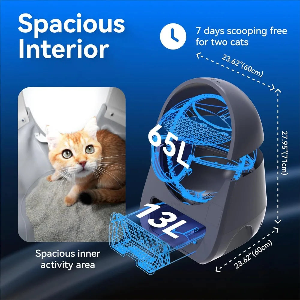 Self-Cleaning Automatic Cat Litter Box for Multi-Cat Homes