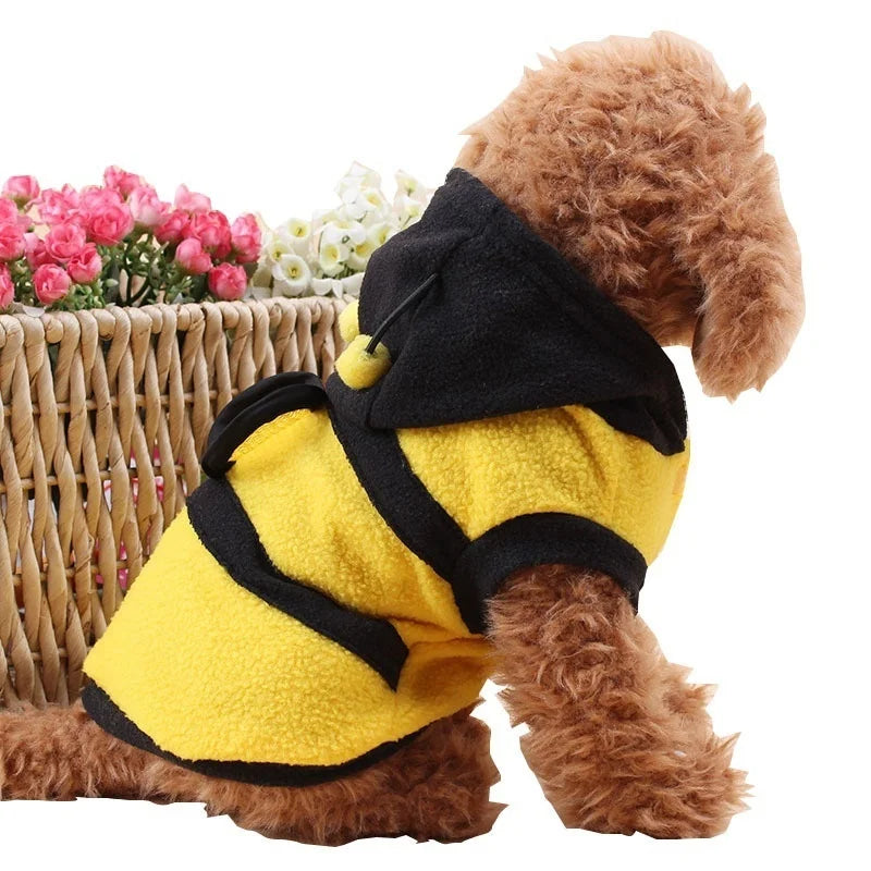 NONECN Bee Pet Puppy Coat Fleece Hoodie For Dogs Cats