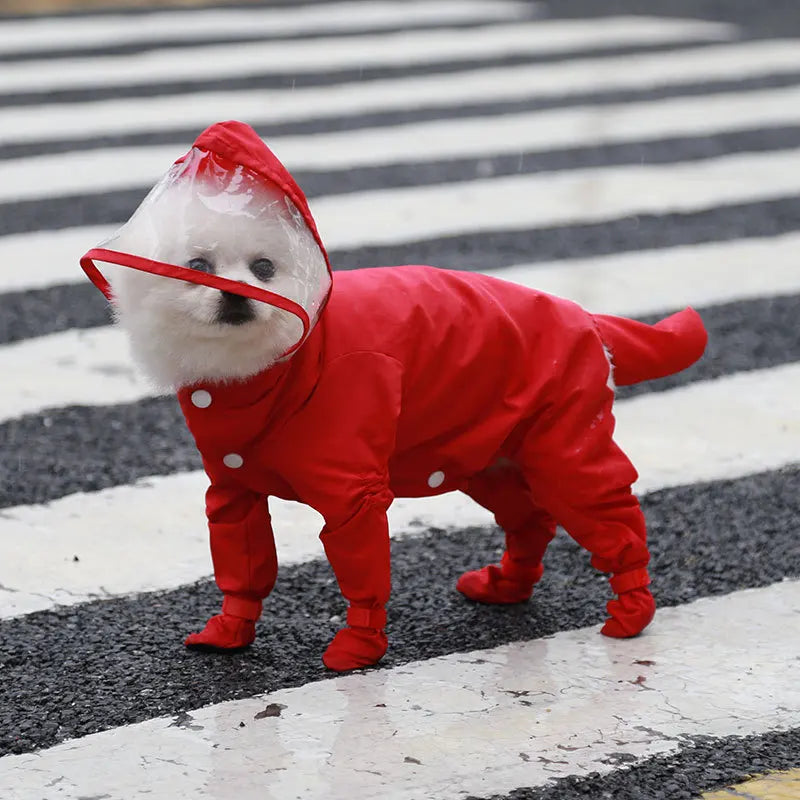 Waterproof Dog Raincoat Hooded Full Coverage Outdoor