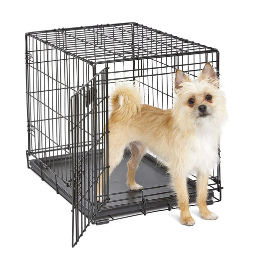 36 Inch Folding Dog Crate With Divider Leak Proof Tray