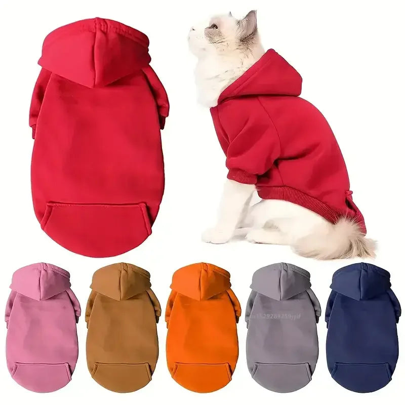 Autumn Winter Pet Hooded Sweatshirts For Cats And Small Dogs