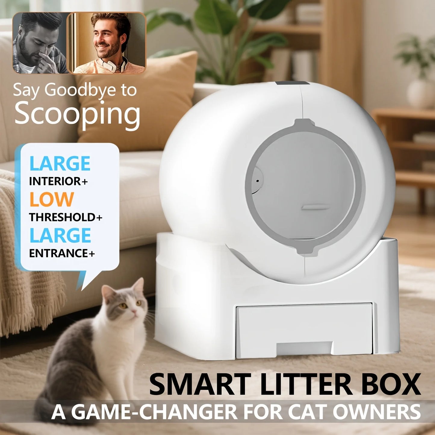 Self Cleaning Cat Litter Box Automatic With App Control
