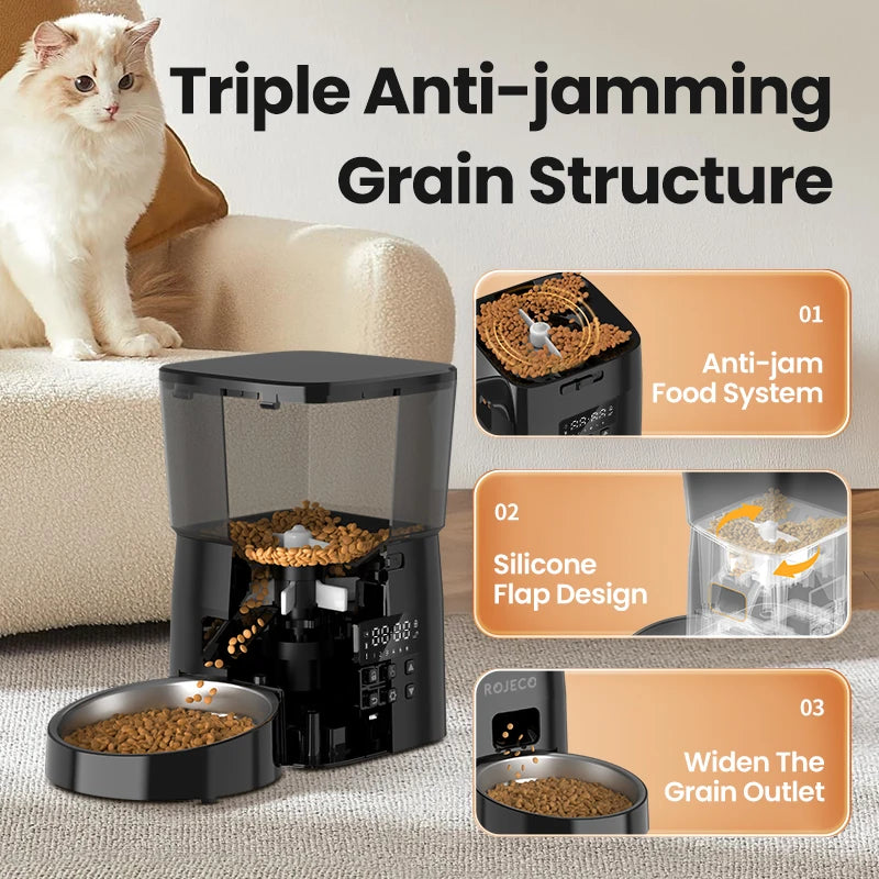 ROJECO Automatic Cat Feeder Smart Control