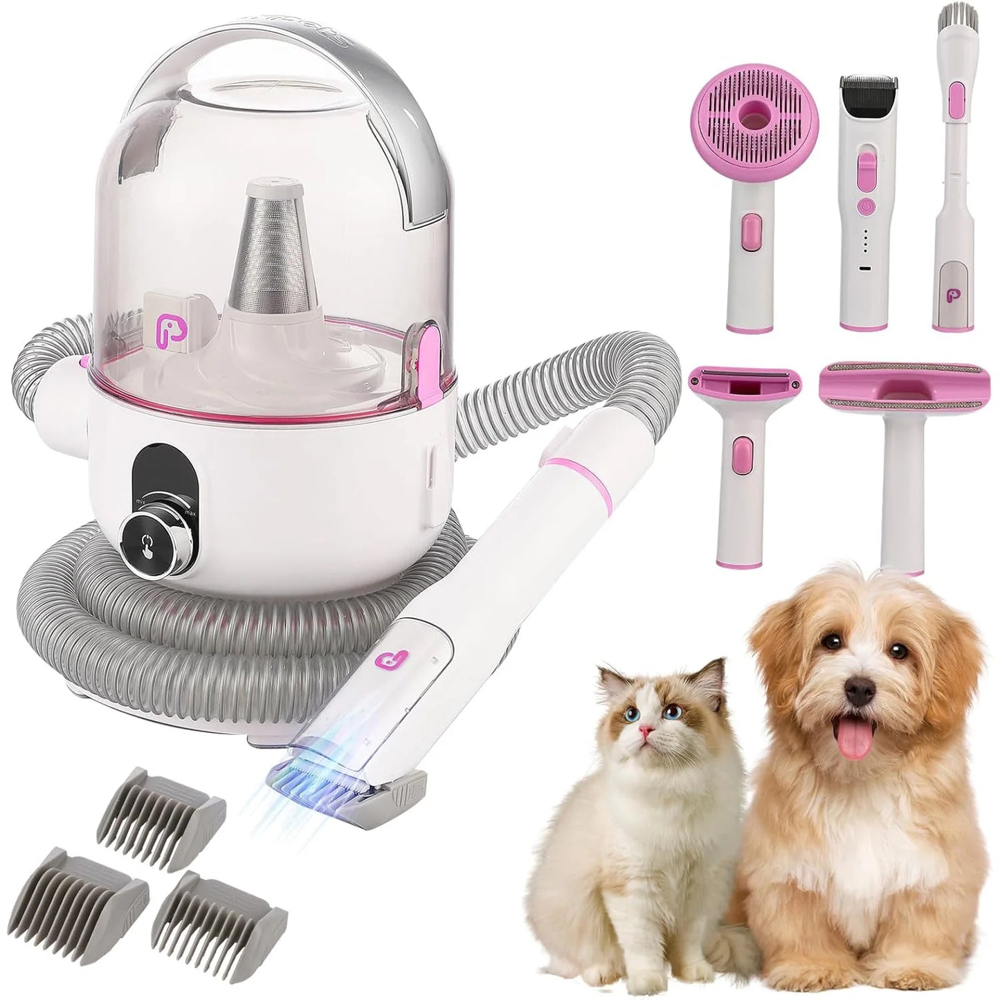 HiMISS Pet Grooming Kit With Quiet Vacuum And Five Tools