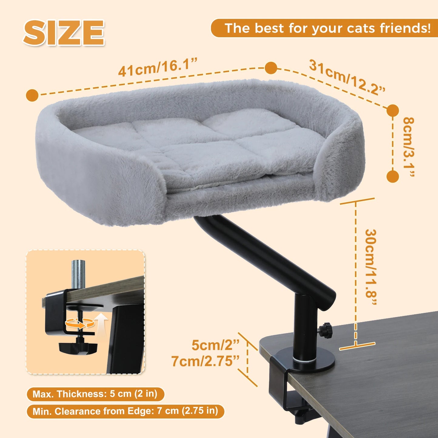 PAWZ Road Cat Desk Bed Rotatable Indoor Cat Hammock Stand