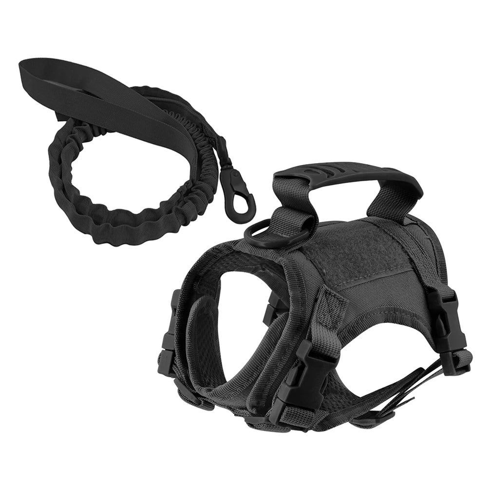 PETRAVELCN Tactical Puppy Harness Leash Set For Small Dogs Adjustable