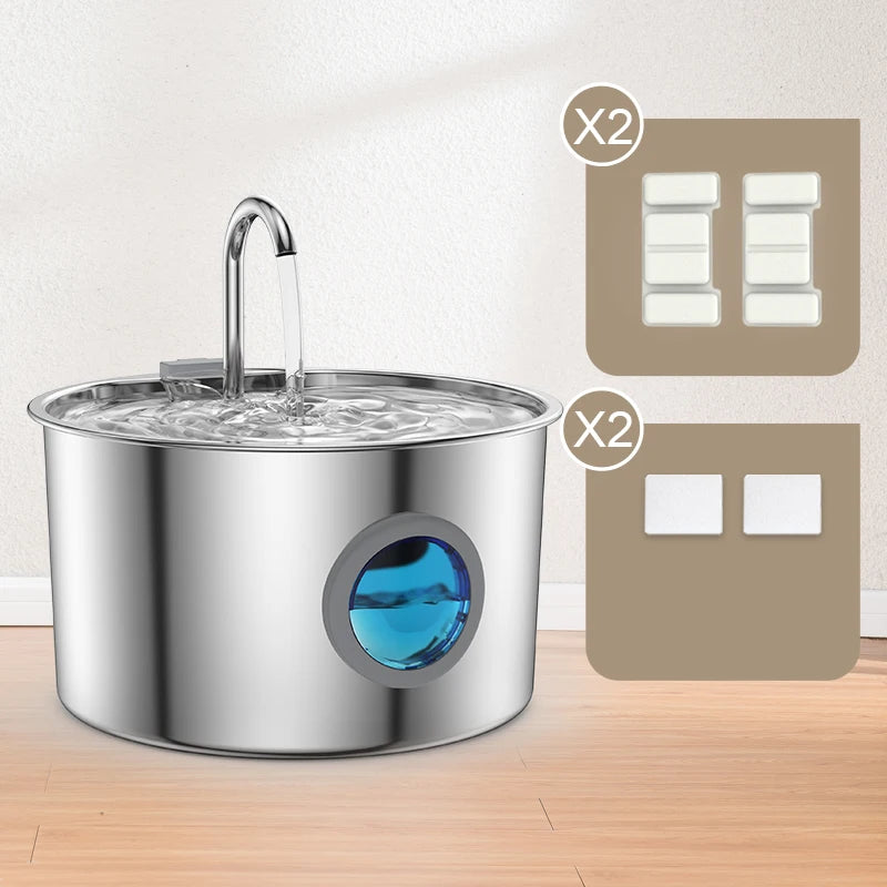 OPETH Stainless Steel Cat Water Fountain 108oz Pet Dispenser