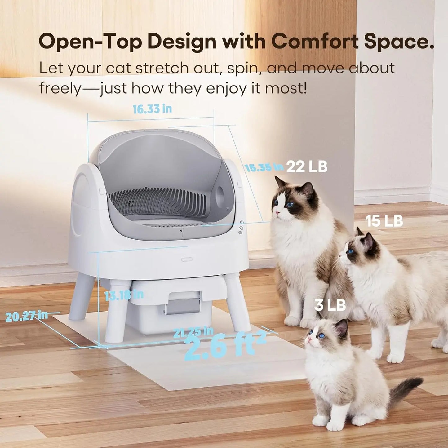 Self Cleaning Cat Litter Box For Multiple Cats With Safety
