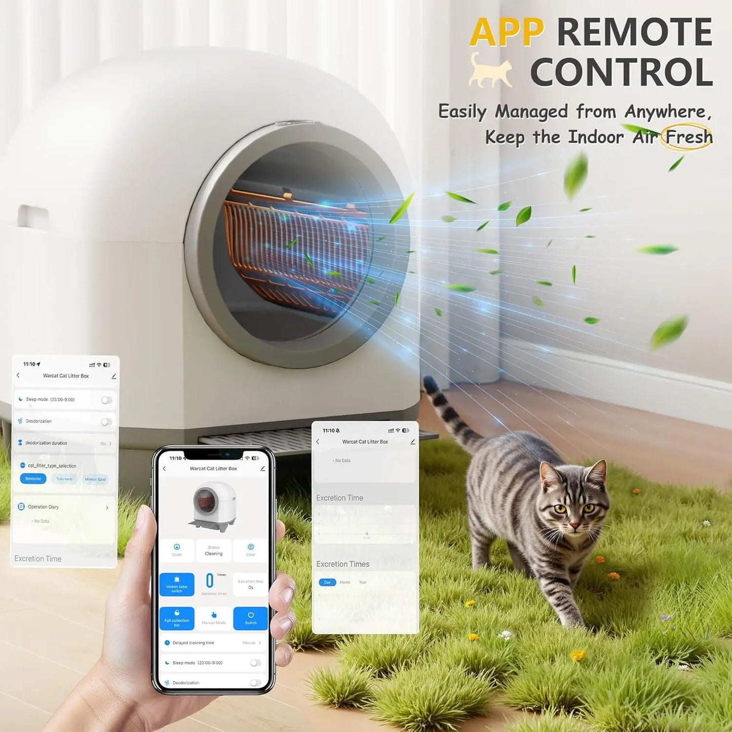Automatic Self Cleaning Cat Litter Box For Multiple Cats With App Control