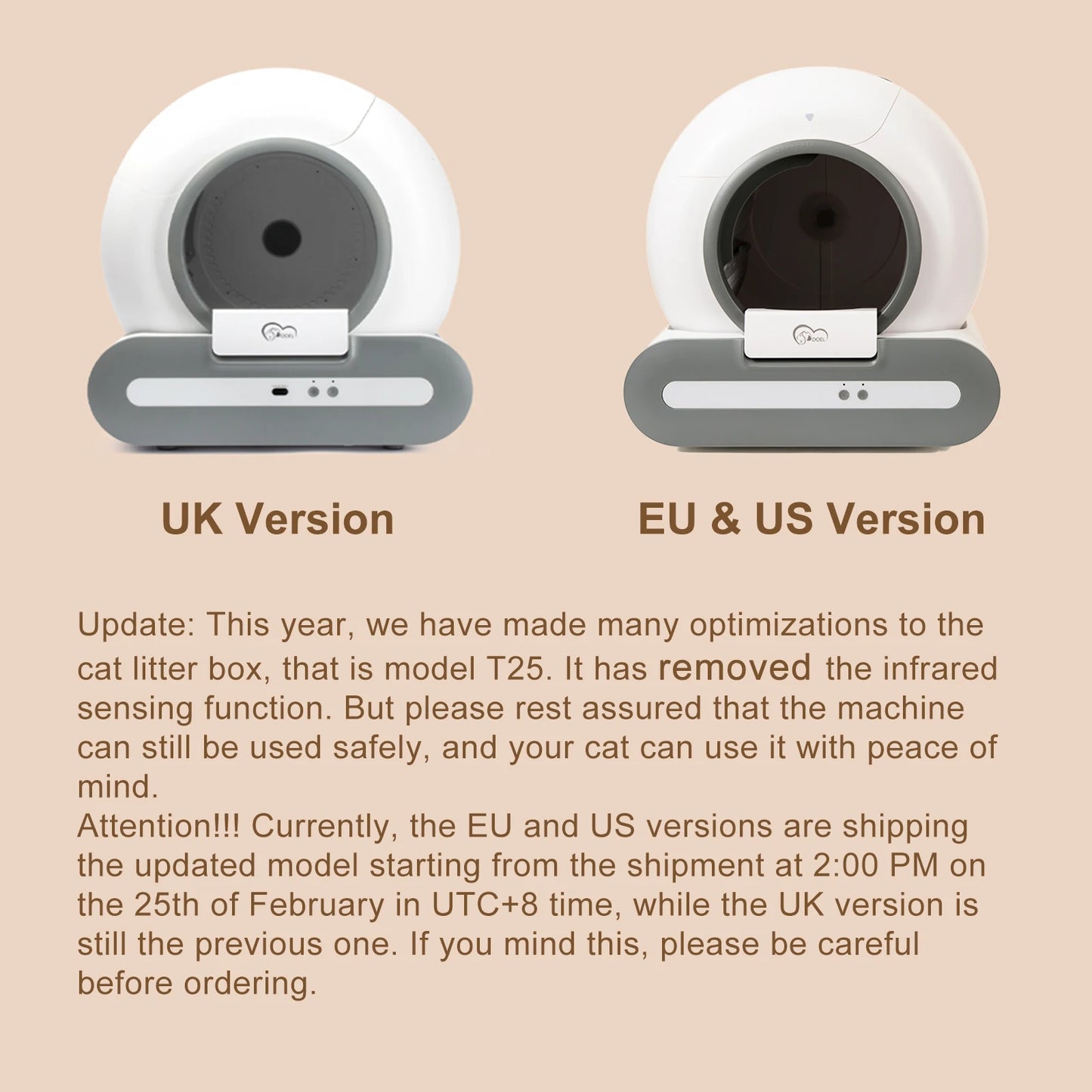 DOEL Self Cleaning Cat Litter Box App Control 2.4G WiFi