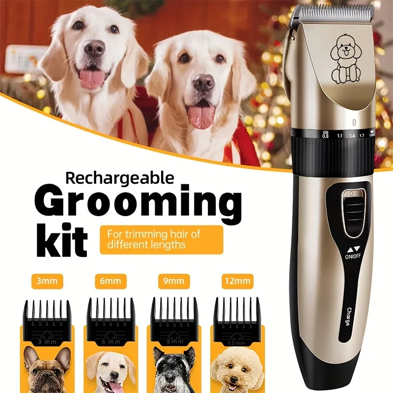 Low Noise USB Rechargeable Pet Grooming Tool Set With Ceramic Blades