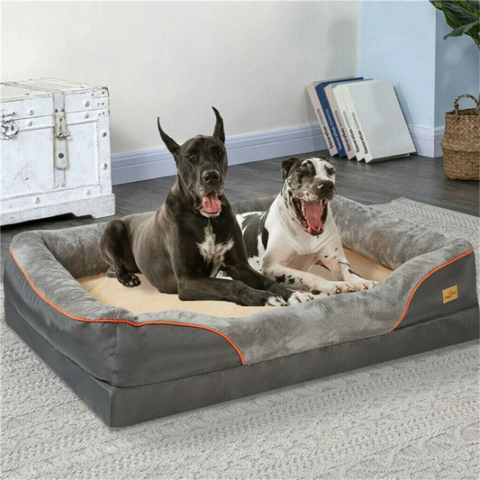 BORWART Orthopedic Memory Foam Dog Bed With Removable Cover