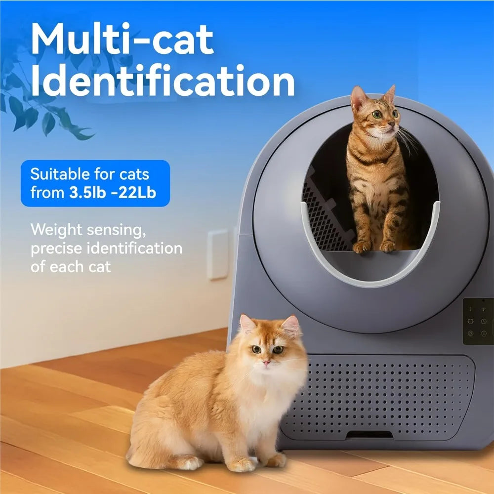 Self-Cleaning Automatic Cat Litter Box for Multi-Cat Homes