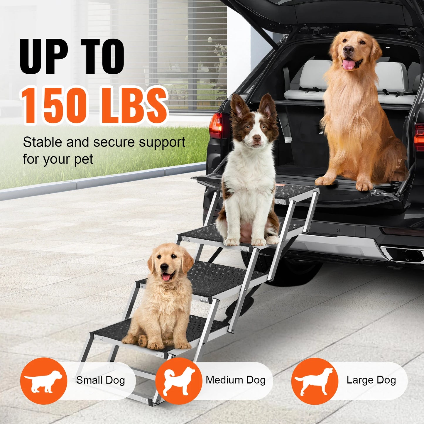SucceBuy Folding Portable Dog Car Steps For SUVs And Trucks