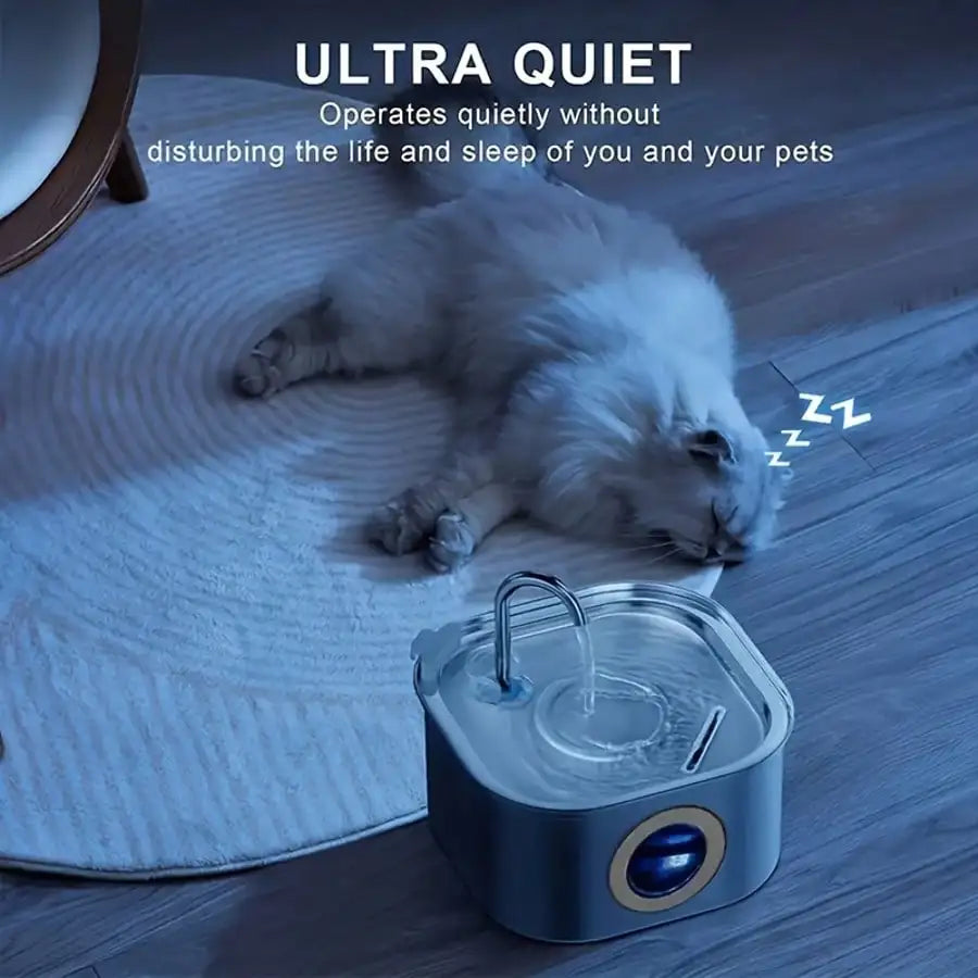 Stainless Steel Quiet Cat And Dog Water Fountain USB Powered