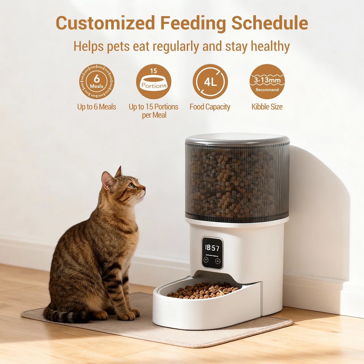 HiMISS Programmable Auto Pet Feeder For Small Dogs And Cats