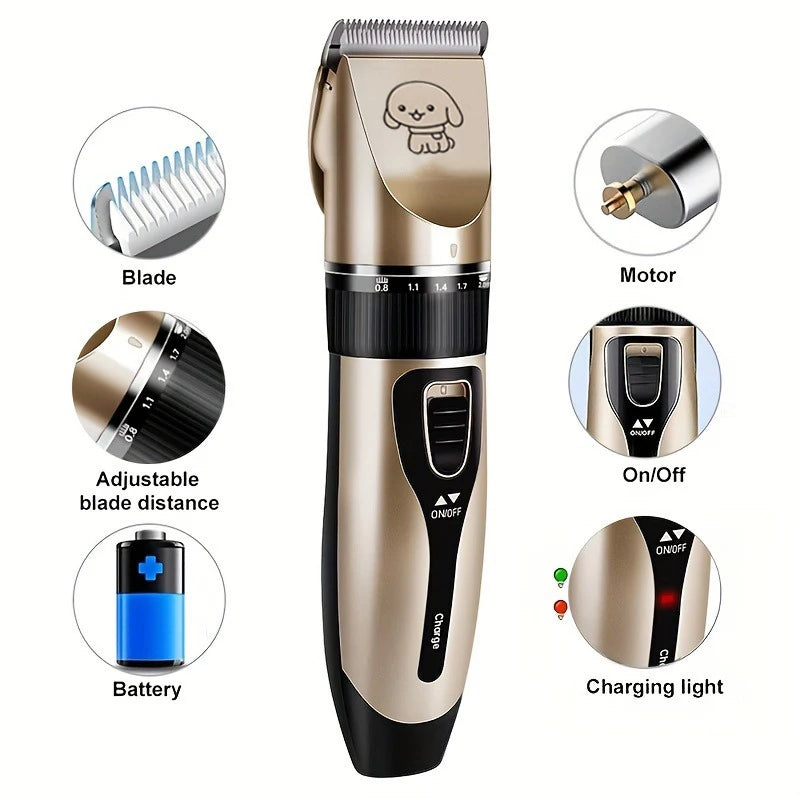 SHUYU Pet Hair Trimmer Kit Electric Precision Clippers For Dogs And Cats