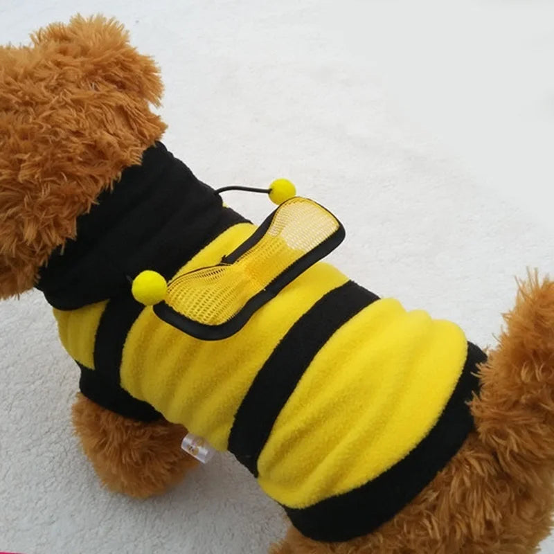 NONECN Bee Pet Puppy Coat Fleece Hoodie For Dogs Cats