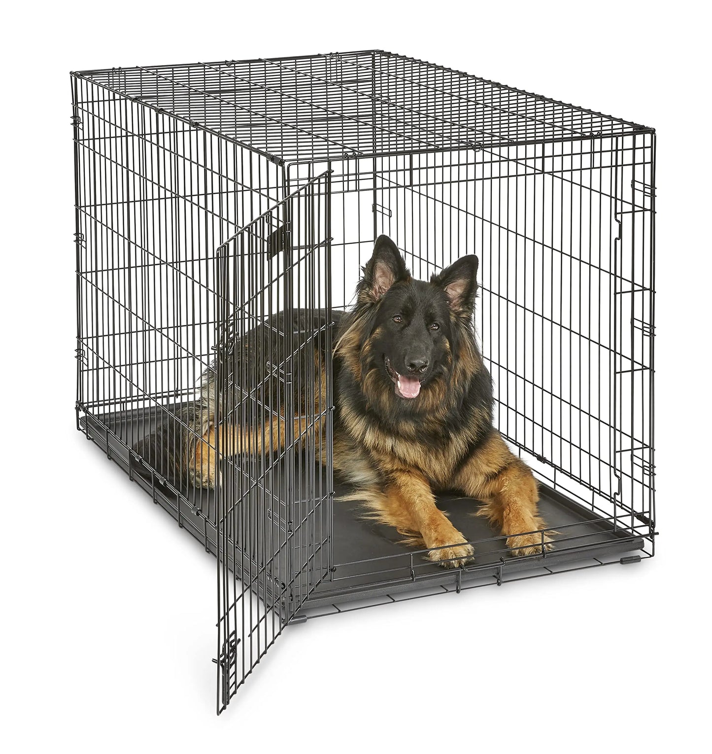 36 Inch Folding Dog Crate With Divider Leak Proof Tray