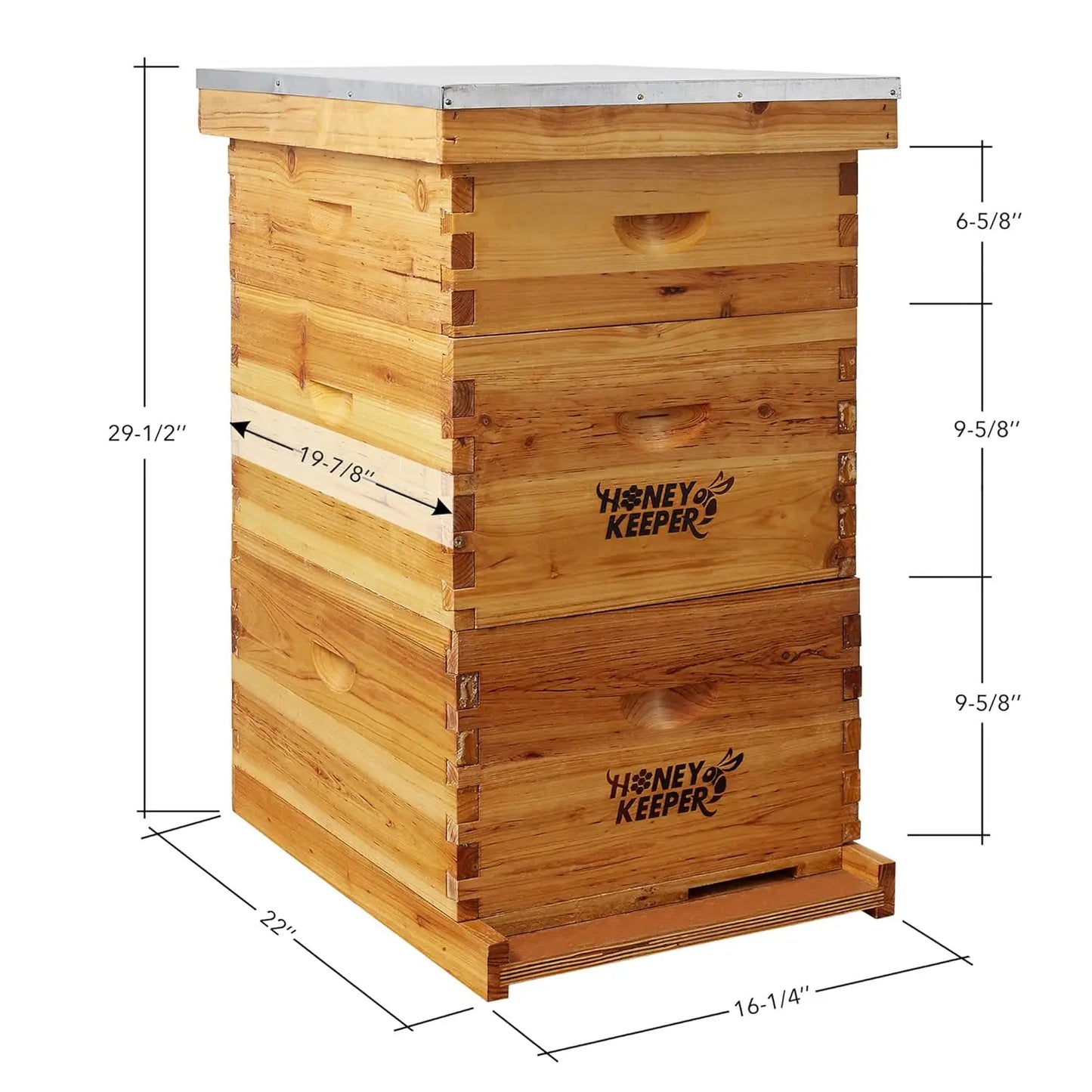 Beehive 10 Frame Complete Waxed Box Kit With Wooden Frames