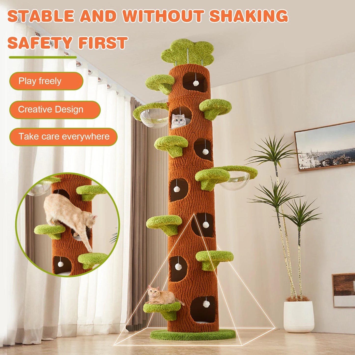 Forest Cat Tree Tower With Scratching Post For Indoor Cats