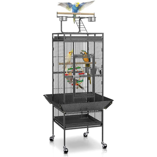 2in1 Bird Cage With Rolling Stand For Parrots