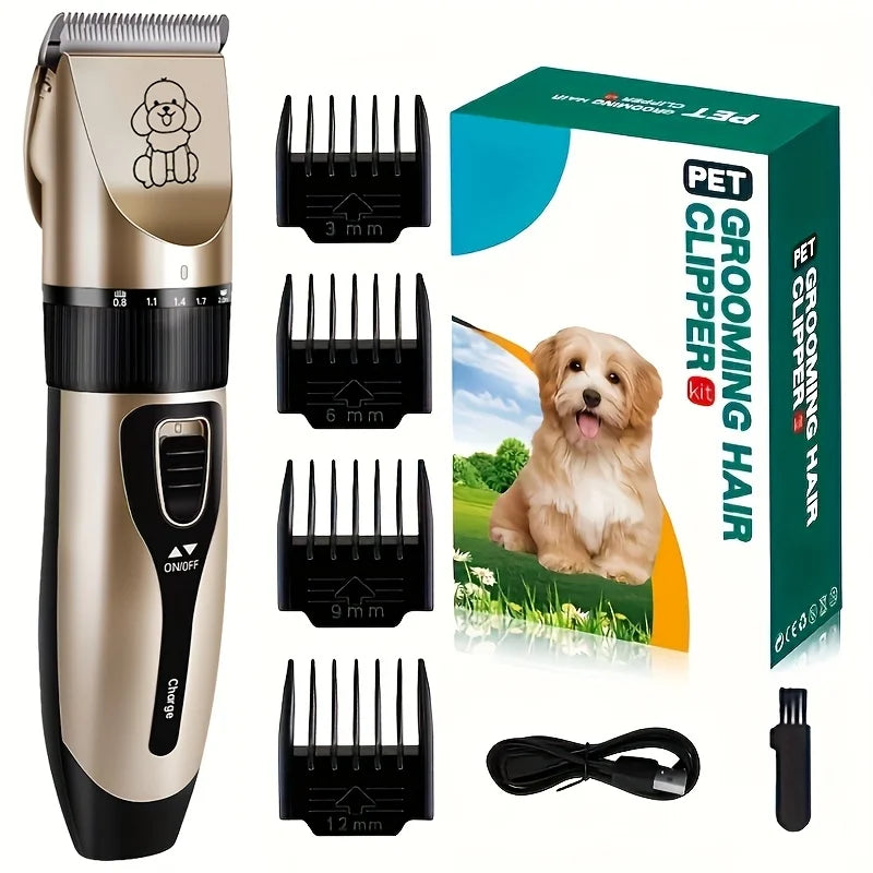 Low Noise USB Rechargeable Pet Grooming Tool Set With Ceramic Blades