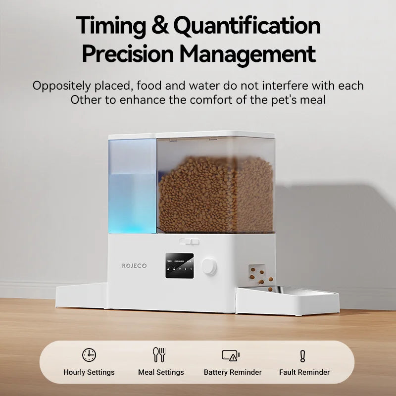 ROJECO Smart Pet Feeder and Water Fountain With WiFi