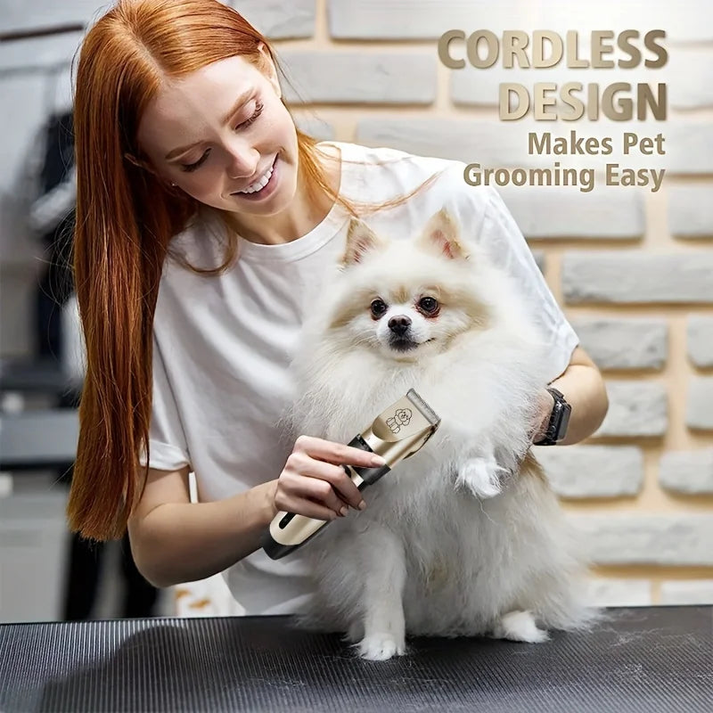 Low Noise USB Rechargeable Pet Grooming Tool Set With Ceramic Blades