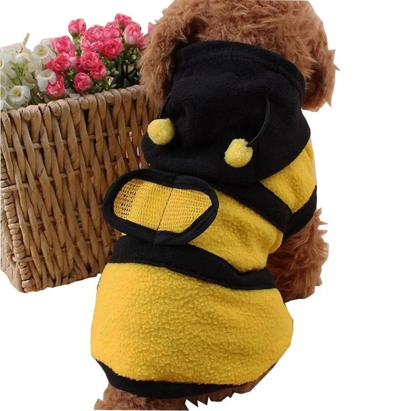 NONECN Bee Pet Puppy Coat Fleece Hoodie For Dogs Cats