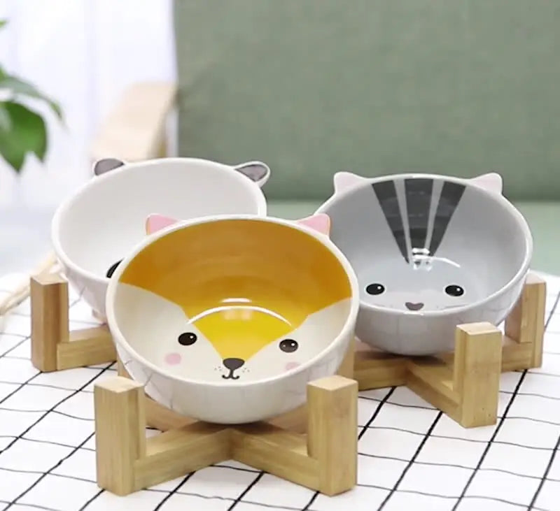 Ceramic Raised Dog Bowl No Spill Food And Water Dish