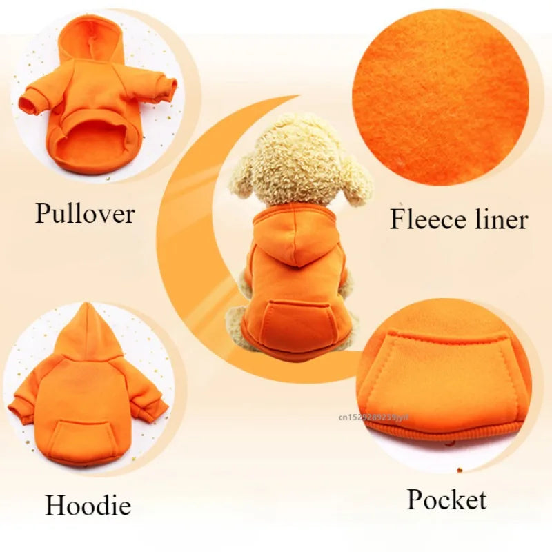 Autumn Winter Pet Hooded Sweatshirts For Cats And Small Dogs