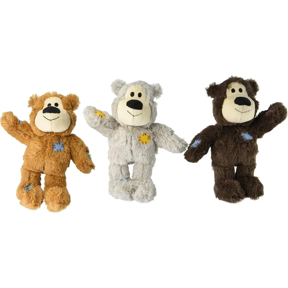 Kong Wild Knot Bear Dog Chew Toy Pack Of 3 Durable