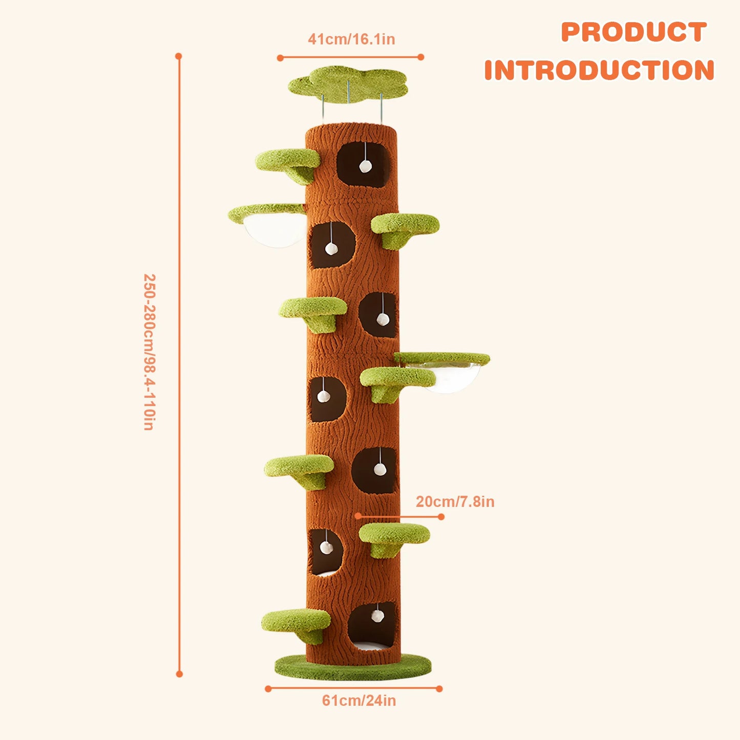 Forest Cat Tree Tower With Scratching Post For Indoor Cats