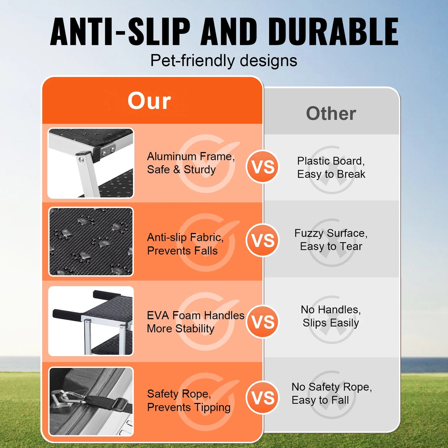 SucceBuy Folding Portable Dog Car Steps For SUVs And Trucks