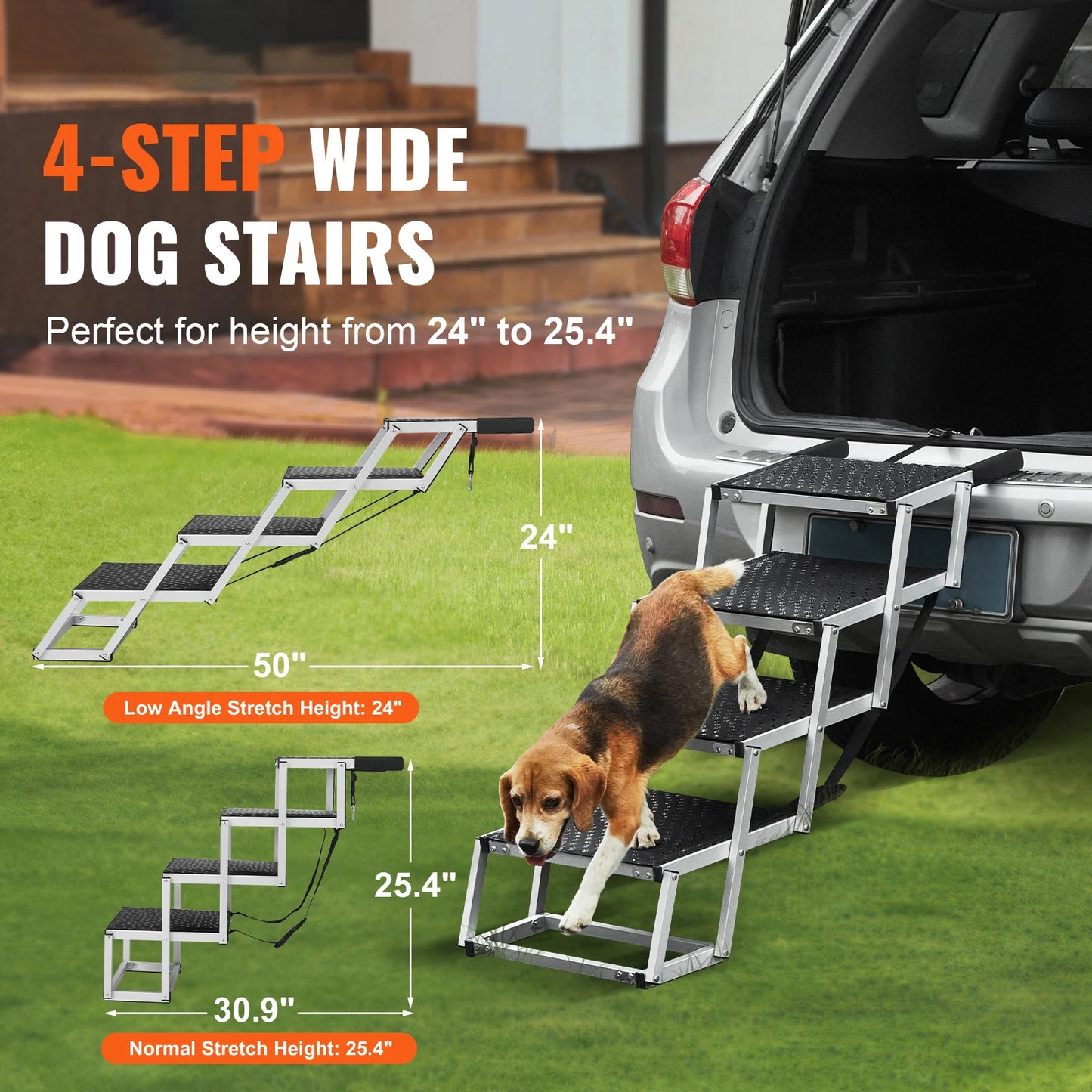 SucceBuy Folding Portable Dog Car Steps For SUVs And Trucks