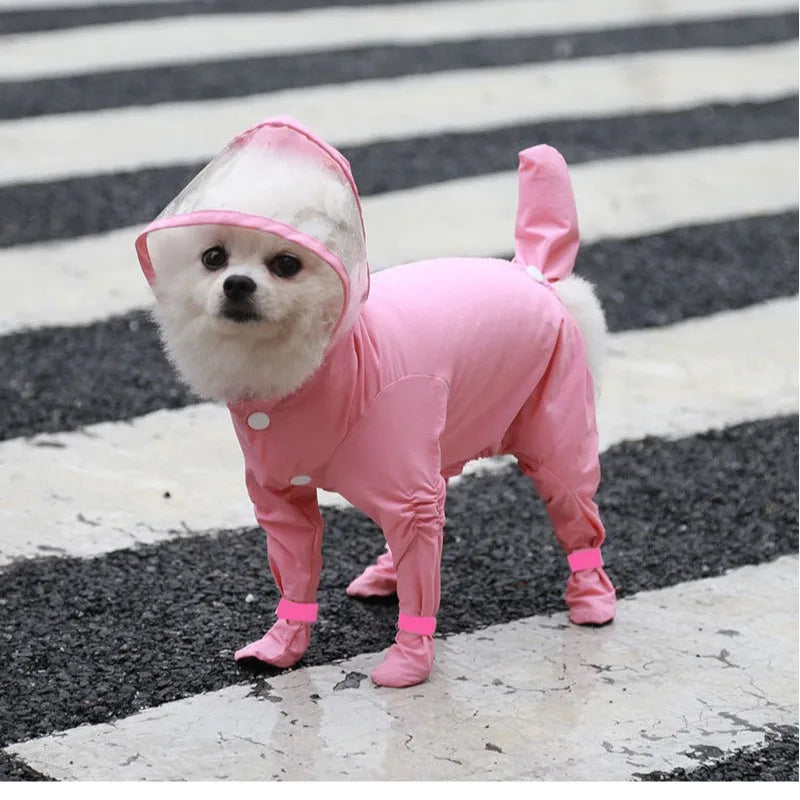 Waterproof Dog Raincoat Hooded Full Coverage Outdoor